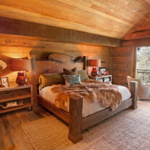 Betten aus Holz: Fotos, Typen, Farbe, Design (geschnitzt, antik, mit weichem Kopfteil usw.) - 0