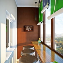Бар бројач на балкону: опције локације, дизајн, материјали за радне површине, декор-2