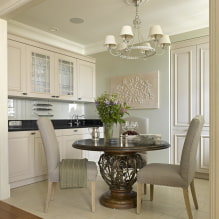 Round tables for the kitchen: photos, types, materials, color, location options, design-3