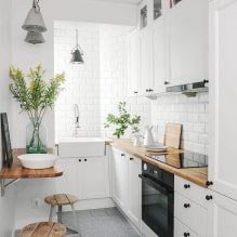 Трпезаријски сто за малу кухињу: врсте, дизајн, облици, локација у соби-6