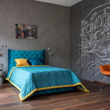 ผ้าคลุมเตียงบนเตียงในห้องนอน: ภาพถ่าย, การเลือกใช้วัสดุ, สี, การออกแบบ, ภาพวาด-3