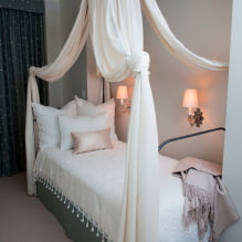 ผ้าคลุมเตียงบนเตียงในห้องนอน: ภาพถ่าย, การเลือกใช้วัสดุ, สี, การออกแบบ, ภาพวาด-6