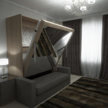 Bed in the wall: photo in the interior, types, design, examples of folding transformers-6