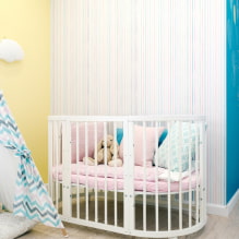 Cots for newborns: photos, types, shapes, colors, design and decor -8