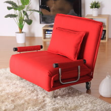 Chair-bed: larawan, mga ideya sa disenyo, kulay, pagpili ng tapiserya, mekanismo, tagapuno, frame-0
