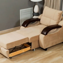 Chair-bed: larawan, mga ideya sa disenyo, kulay, pagpili ng tapiserya, mekanismo, tagapuno, frame-2