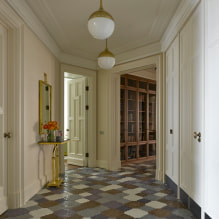 Плочице на поду у ходнику и ходнику: дизајн, врсте, опције распореда, боје, комбинација-1