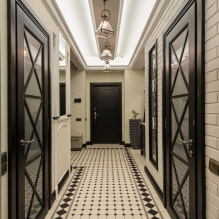 Tiles on the floor in the corridor and hallway: design, types, layout options, colors, combination-2