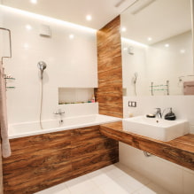 Fehér csempe a fürdőszobában: design, formák, színkombinációk, elhelyezési lehetőségek, fugaszín-0