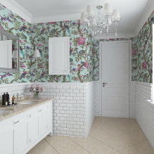 Fehér csempe a fürdőszobában: tervezés, formák, színkombinációk, elhelyezési lehetőségek, fugaszín-7