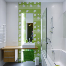 Fehér csempe a fürdőszobában: tervezés, formák, színkombinációk, elhelyezési lehetőségek, fugaszín-8