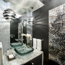 Mirror mosaic in the interior: design examples, tile shapes, finishing options-5