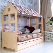 Bed-house sa silid ng mga bata: larawan, mga pagpipilian sa disenyo, mga kulay, istilo, dekorasyon-0