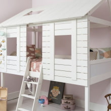 Bettenhaus im Kinderzimmer: Foto, Gestaltungsmöglichkeiten, Farben, Stile, Dekor-3