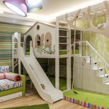Bettenhaus im Kinderzimmer: Foto, Gestaltungsmöglichkeiten, Farben, Stile, Dekor-6