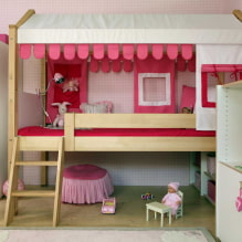 Bettenhaus im Kinderzimmer: Fotos, Gestaltungsmöglichkeiten, Farben, Stile, Dekor-8