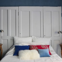 Headboard for a bedroom: photos in the interior, types, materials, colors, shapes, decor -2