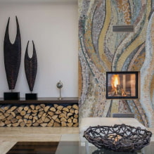 Mosaic in the interior: finishes, types, shapes of tiles, color, design and drawings-5