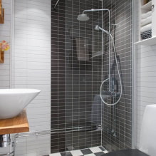 Duschraum aus Fliesen: Typen, Möglichkeiten zum Verlegen von Fliesen, Design, Farbe, Foto im Inneren des Badezimmers-5
