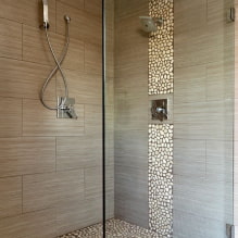Duschraum aus Fliesen: Typen, Möglichkeiten zum Verlegen von Fliesen, Design, Farbe, Foto im Inneren des Badezimmers-7