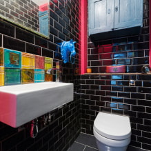 Schwarze Fliesen im Badezimmer: Design, Layoutbeispiele, Kombinationen, Fotos im Innenraum-4