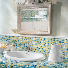 Csempe pult: fotó a konyhában, fürdőszobában, színek, design, stílusok-0