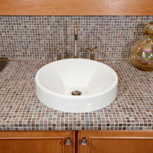 Tile countertop: photo in the kitchen, bathroom, colors, design, styles-3