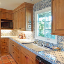 Tile countertop: photo in the kitchen, bathroom, colors, design, styles-5