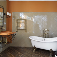 Изглед плочица у купатилу: правила и методе, карактеристике боја, идеје за под и зидове-0
