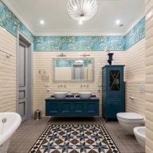 Csempék elrendezése a fürdőszobában: szabályok és módszerek, színjellemzők, ötletek a padlóhoz és a falakhoz-1