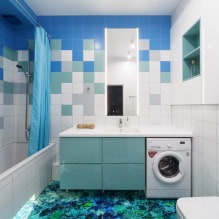 Изглед плочица у купатилу: правила и методе, карактеристике боја, идеје за под и зидове-4