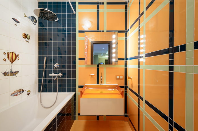 Layout of tiles in the bathroom: rules and methods, color features, ideas for the floor and walls