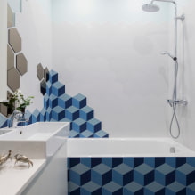Csempe egy kis fürdőszobához: méret, szín, kialakítás, forma, elrendezés-1