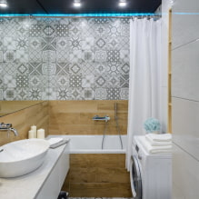 Tiles for a small bathroom: choice of size, color, design, shape, layout-4
