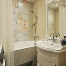 Csempék egy kis fürdőszobához: méret, szín, kialakítás, forma, elrendezés-5