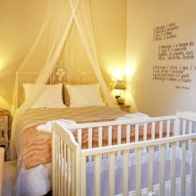 Bedroom with a crib: design, planning ideas, zoning, lighting-4