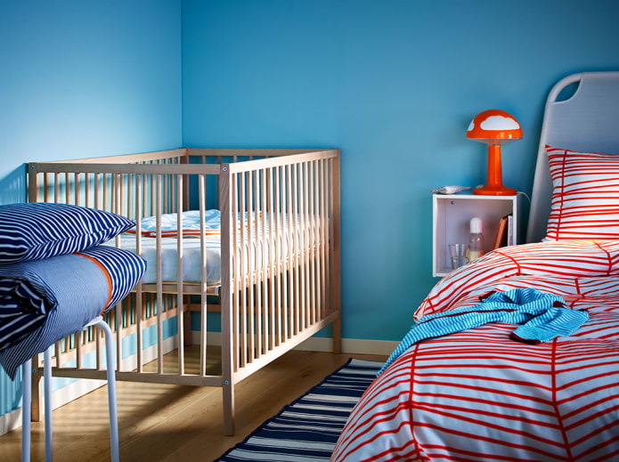 Schlafzimmer mit Kinderbett: Design, Planungsideen, Zonierung, Beleuchtung