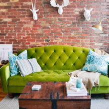 Grünes Sofa: Typen, Design, Polstermaterialauswahl, Mechanismus, Kombinationen, Farbtöne-0