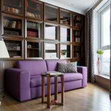 Purple sofa in the interior: types, upholstery materials, mechanisms, design, shades and combinations-2