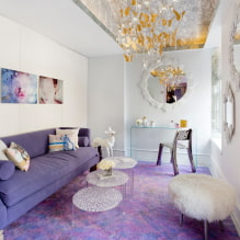 Purple sofa in the interior: types, upholstery materials, mechanisms, design, shades and combinations-7