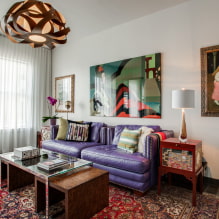 Purple sofa in the interior: types, upholstery materials, mechanisms, design, shades and combinations-8