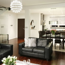 Schwarzes Sofa im Innenraum: Polstermaterialien, Farbtöne, Formen, Designideen, Kombinationen-3