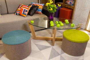 Ottomans in the interior: types, colors, materials, shapes, design, examples in different styles
