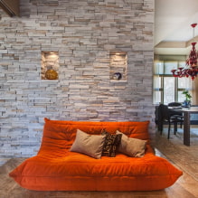 Decorative stone in the interior: finishes, colors, design, types of imitation, combinations-5