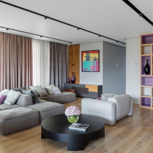 Pohovka v obývacím pokoji: design, typy, materiály, mechanismy, tvary, barvy, výběr umístění-2