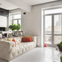 Pohovka v obývacím pokoji: design, typy, materiály, mechanismy, tvary, barvy, výběr umístění-6