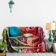 ผ้าคลุมเตียงบนโซฟา: ชนิด, แบบ, สี, ผ้าสำหรับคลุม จัดผ้าห่มยังไงให้สวย -3