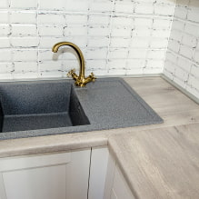 Kitchen sinks made of artificial stone: photos in the interior, types, materials, shapes, colors-2