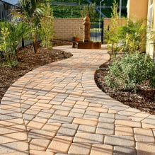 Paving slabs: types, shapes, texture options, colors, patterns and patterns, layout examples-5