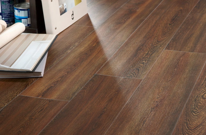 Quartz vinyl floor tiles: types, design, comparison with other materials, installation